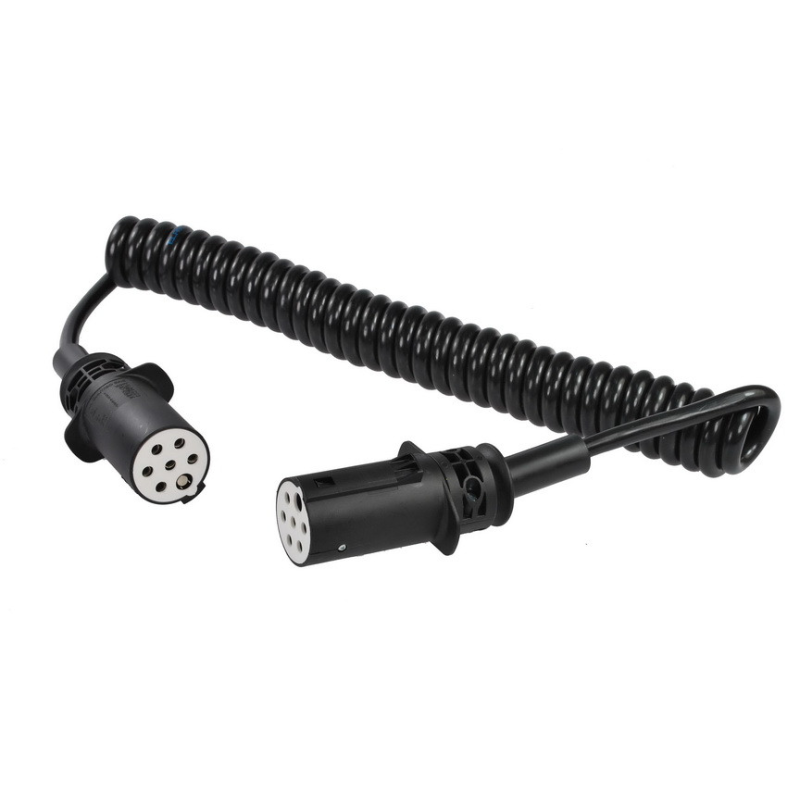 Кабель електричний спіральний тип S 24V 7 Pin TRUCKLIGHT вилка пластикова (тато)