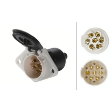 Розетка напівпричепа електрична тип S 24V 7 Pin Hella пластикова (мама)